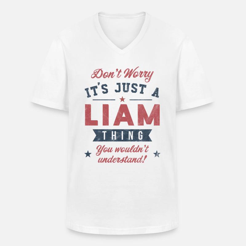 Es ist eine Liam-Sache - Männer-T-Shirt mit V-Ausschnitt - Weiß