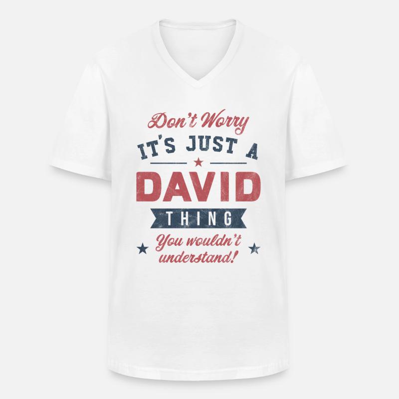 Its a David thing - Men's V-Neck T-Shirt - white