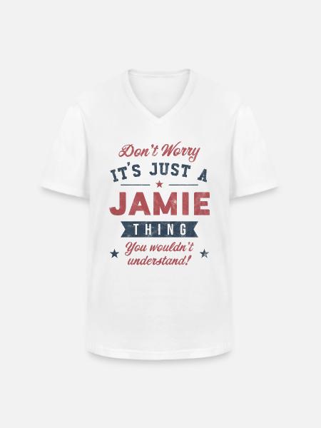 Its a Jamie thing - Men's V-Neck T-Shirt - white