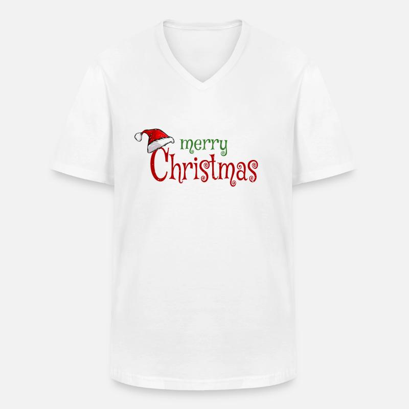 Frohe Weihnachten - Männer-T-Shirt mit V-Ausschnitt - Weiß