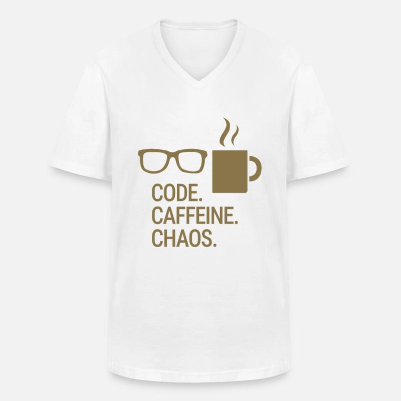 Code. Caffeine. Chaos. - Männer-T-Shirt mit V-Ausschnitt - Weiß