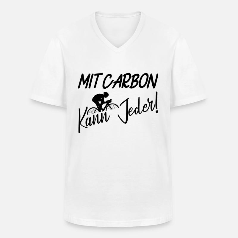 mit Carbon kann jeder - Männer-T-Shirt mit V-Ausschnitt - Weiß