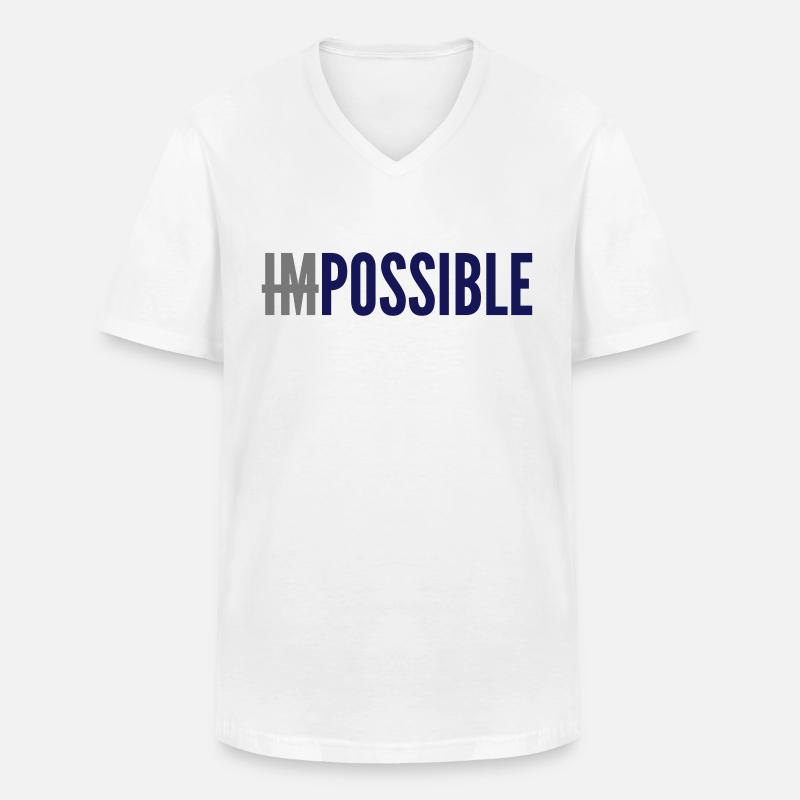 IMPOSSIBLE - POSSIBLE - Men's V-Neck T-Shirt - white