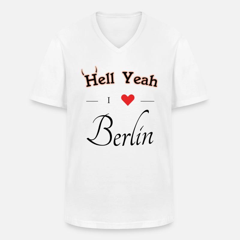 hell yeah i love Berlin - Männer-T-Shirt mit V-Ausschnitt - Weiß