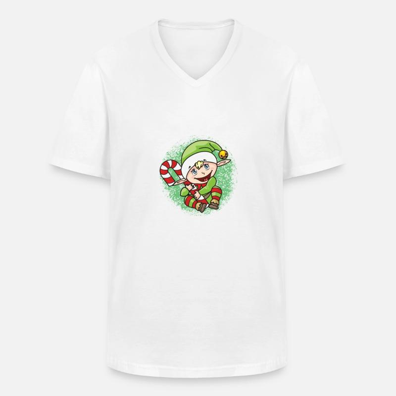 Kleiner Wichtel - Männer-T-Shirt mit V-Ausschnitt - Weiß