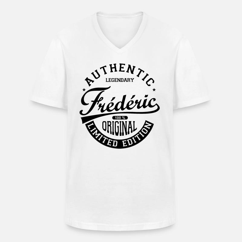 Frederic gift personalized tshirt Frederic - Men's V-Neck T-Shirt - white