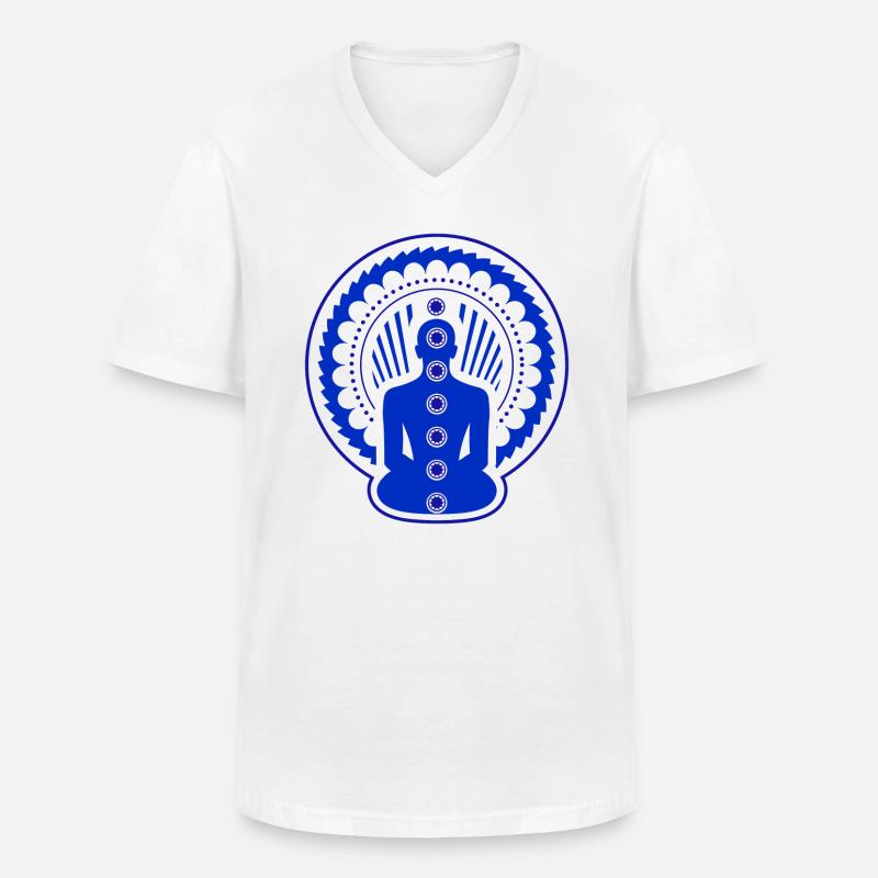 7 Chakren - blaue inspiration - Männer-T-Shirt mit V-Ausschnitt - Weiß