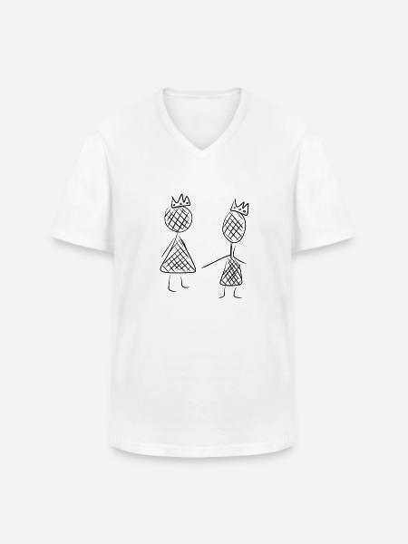 Beste Freunde - Männer-T-Shirt mit V-Ausschnitt - Weiß