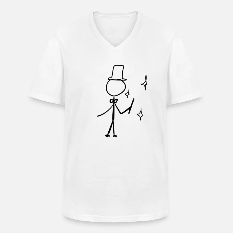 Zaubern Zauberer - Männer-T-Shirt mit V-Ausschnitt - Weiß