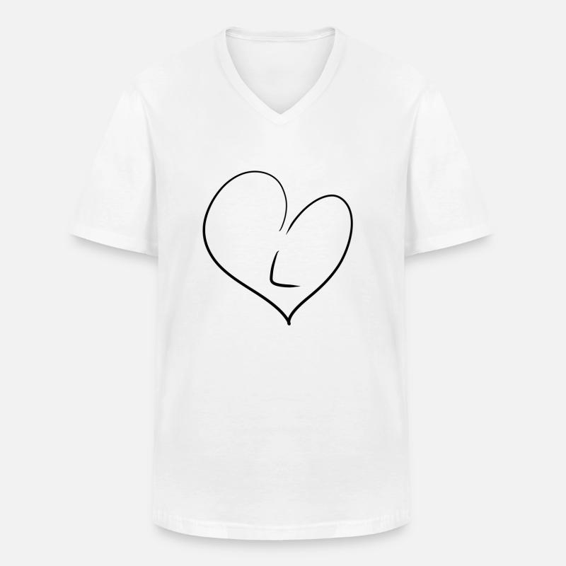 Herz Buchstabe - Männer-T-Shirt mit V-Ausschnitt - Weiß
