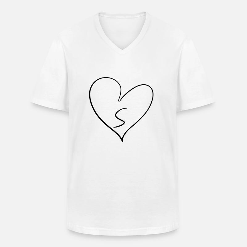 Herz Buchstabe - Männer-T-Shirt mit V-Ausschnitt - Weiß
