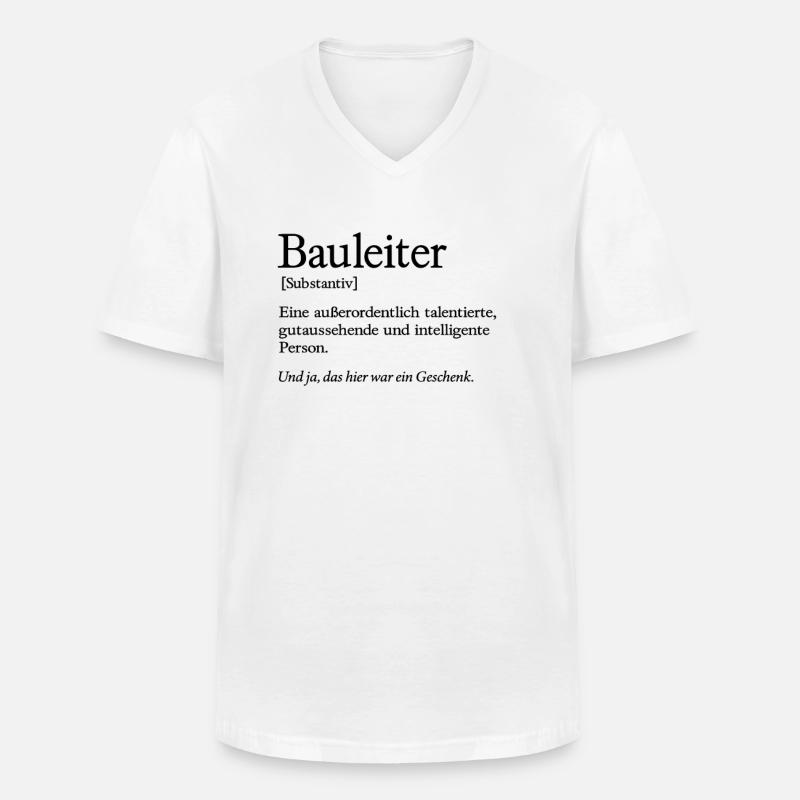 Bauleiter Baustelle Handwerker Bauleitung - Männer-T-Shirt mit V-Ausschnitt - Weiß
