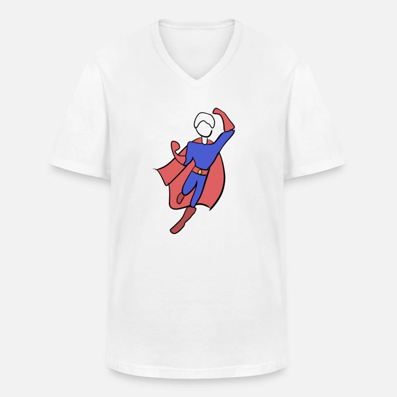 superheld held symbol mann retter - Männer-T-Shirt mit V-Ausschnitt - Weiß