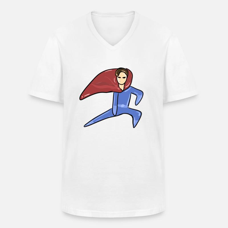 held superheld mann retter symbol - Männer-T-Shirt mit V-Ausschnitt - Weiß