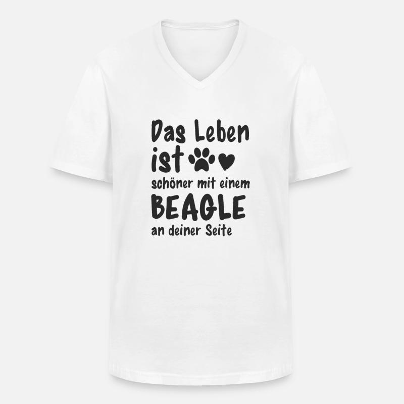 Beagle machen das Leben schöner - Männer-T-Shirt mit V-Ausschnitt - Weiß