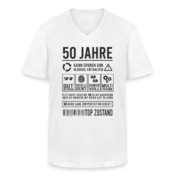 50. Geburtstag Männer Frauen Lustig 50 Jahre - Männer-T-Shirt mit V-Ausschnitt - Weiß - Vorne - AI Model Male 185 light (185cm)
