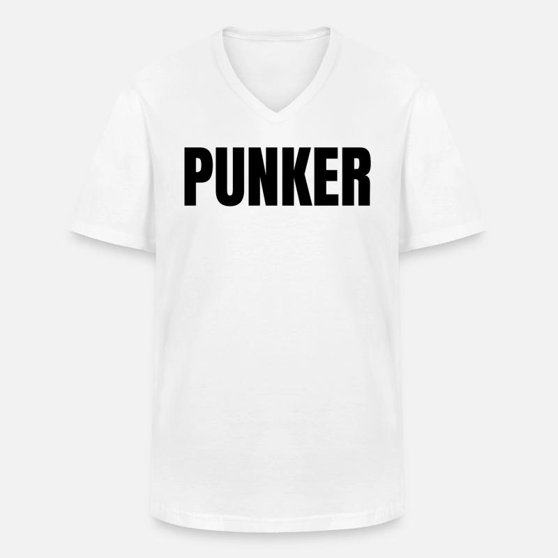Lustiger Spruch Punker - Männer-T-Shirt mit V-Ausschnitt - Weiß