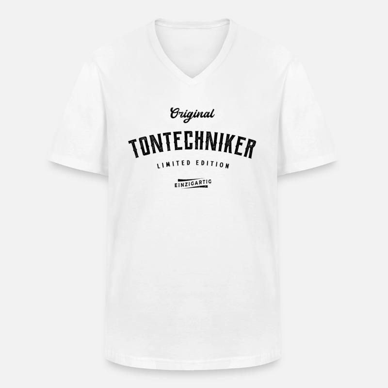 Tontechniker Limited Edition - Männer-T-Shirt mit V-Ausschnitt - Weiß