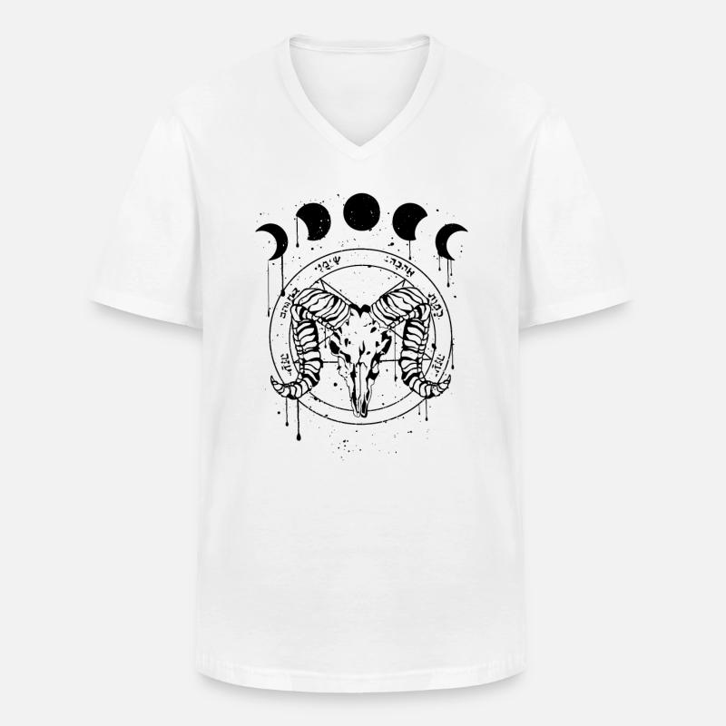 Occult Devil Grunge Gothic Aesthetic - Männer-T-Shirt mit V-Ausschnitt - Weiß