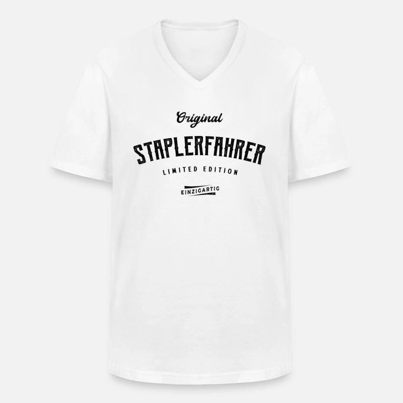 Staplerfahrer Limited Edition Gabelstapler - Männer-T-Shirt mit V-Ausschnitt - Weiß