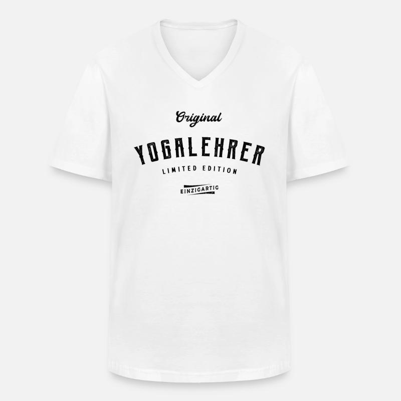 Yogalehrer Limited Edition - Männer-T-Shirt mit V-Ausschnitt - Weiß