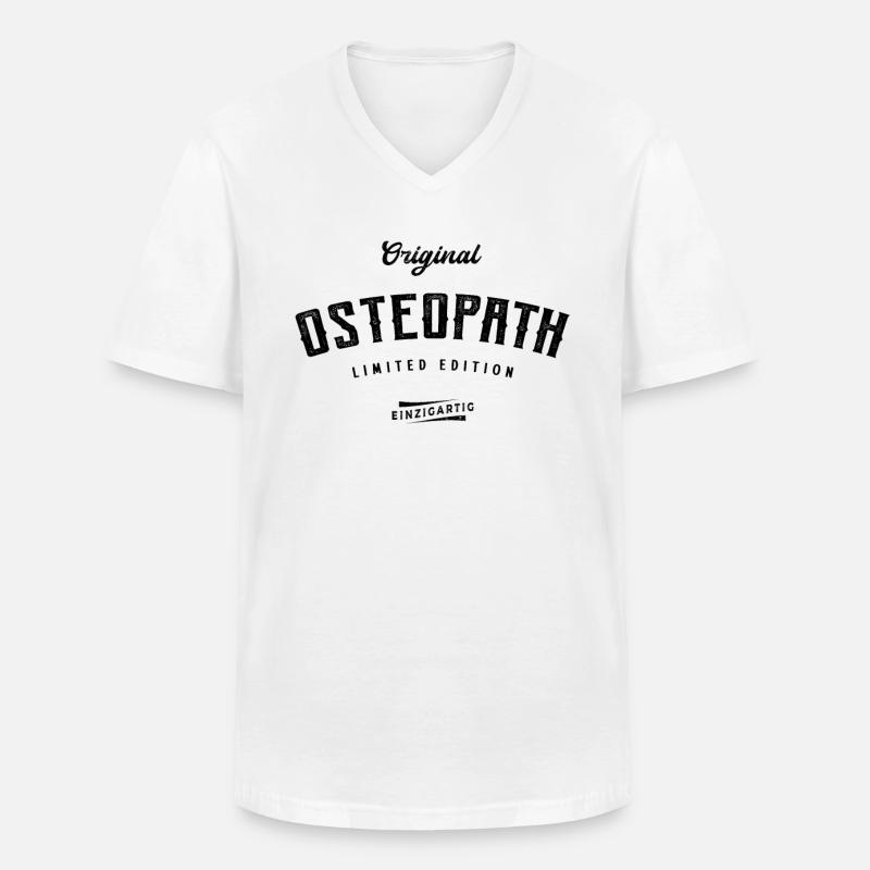 Osteopath Limited Edition - Männer-T-Shirt mit V-Ausschnitt - Weiß