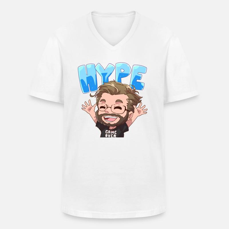 Hyped Manny - Männer-T-Shirt mit V-Ausschnitt - Weiß
