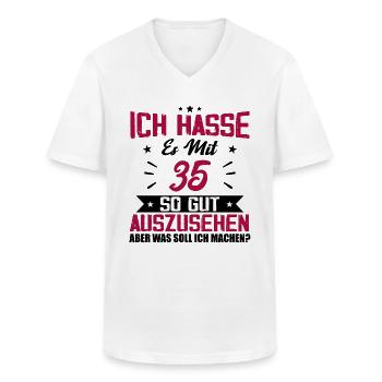 Ich hasse es mit 35 Geburtstag Gut Aussehen - Männer-T-Shirt mit V-Ausschnitt - Weiß - Vorne - AI Model Male 185 light (185cm)