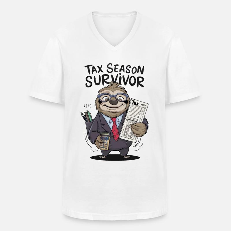 Steuersaison Überlebender - Männer-T-Shirt mit V-Ausschnitt - Weiß
