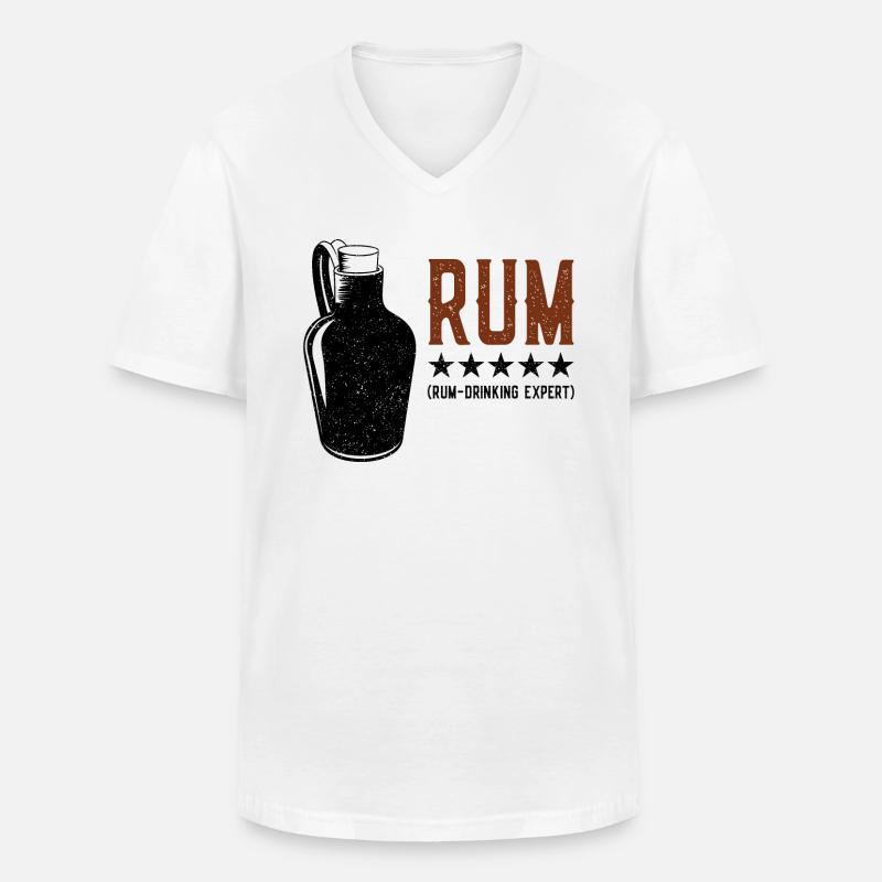 Rum - Drinking Expert Rumtrinker - Männer-T-Shirt mit V-Ausschnitt - Weiß