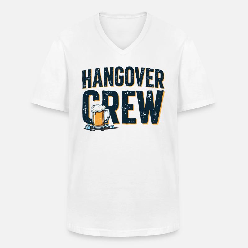 Hangover Crew – ultimative Partyshirt - Männer-T-Shirt mit V-Ausschnitt - Weiß