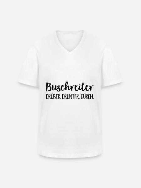 Buschreiter - Männer-T-Shirt mit V-Ausschnitt - Weiß