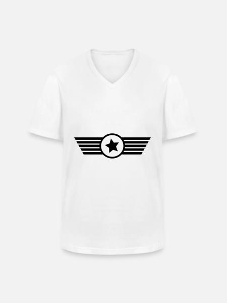 Wappen - T-shirt col V Homme - blanc