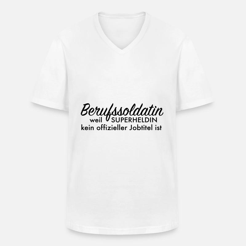 Soldatin - Männer-T-Shirt mit V-Ausschnitt - Weiß