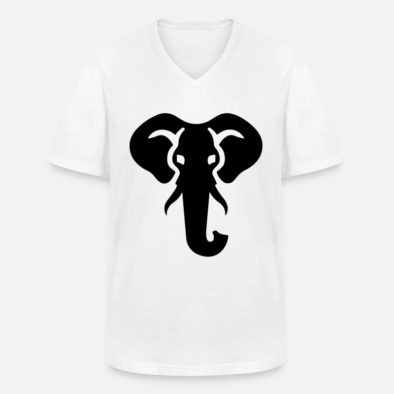Elefant - Männer-T-Shirt mit V-Ausschnitt - Weiß