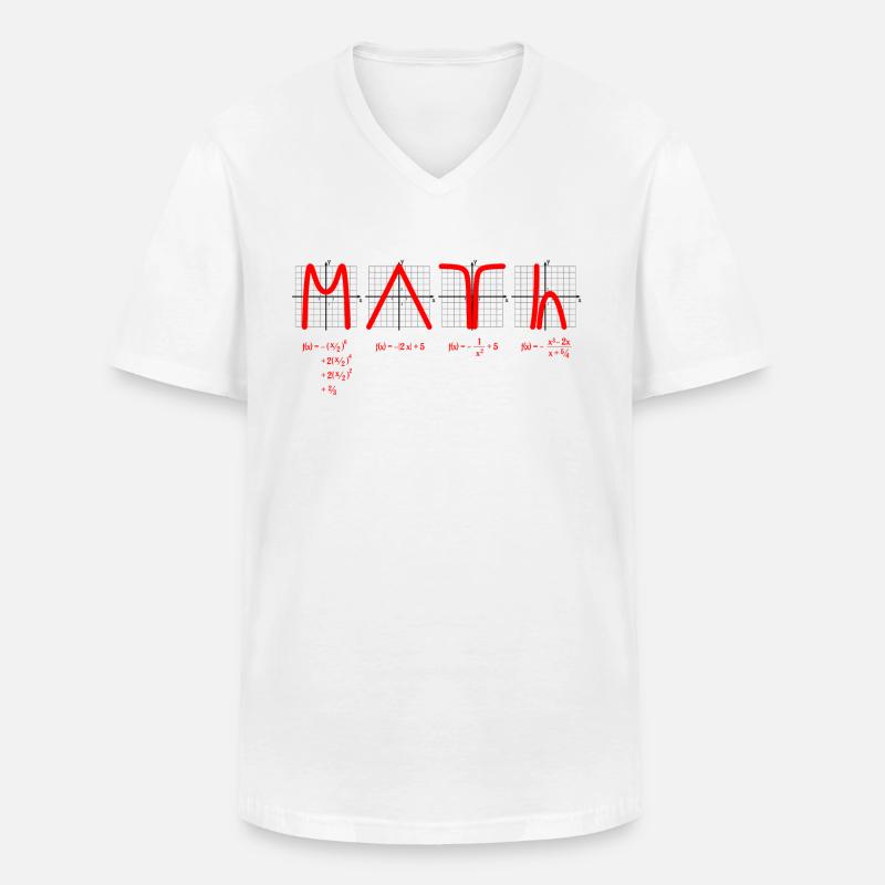 Math with Functions red - Männer-T-Shirt mit V-Ausschnitt - Weiß