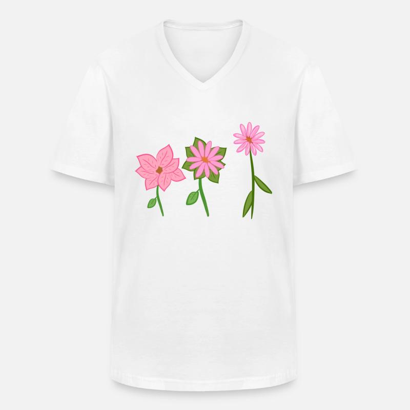 drei blumen symbol - Männer-T-Shirt mit V-Ausschnitt - Weiß