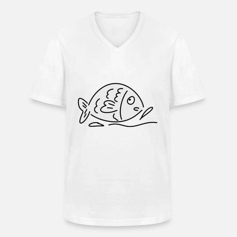 Fisch Wasser Tier Meerestier - Männer-T-Shirt mit V-Ausschnitt - Weiß