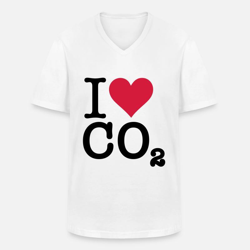 Ich liebe CO2 - Männer-T-Shirt mit V-Ausschnitt - Weiß
