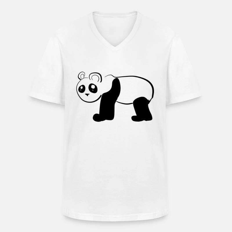 Bär Panda Tier Symbol - Männer-T-Shirt mit V-Ausschnitt - Weiß