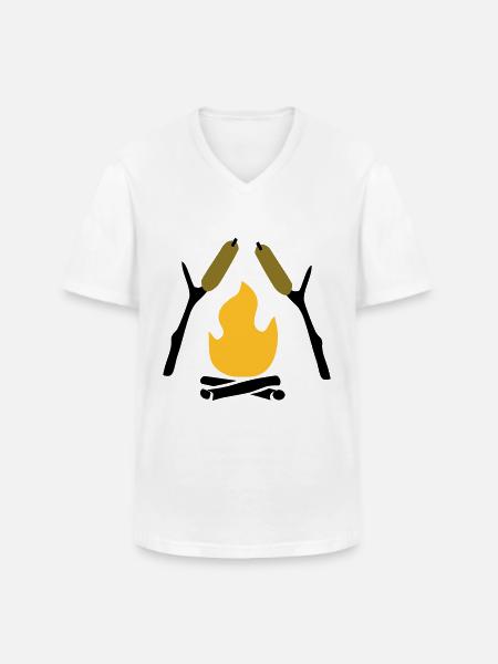 Stockbrot - Männer-T-Shirt mit V-Ausschnitt - Weiß