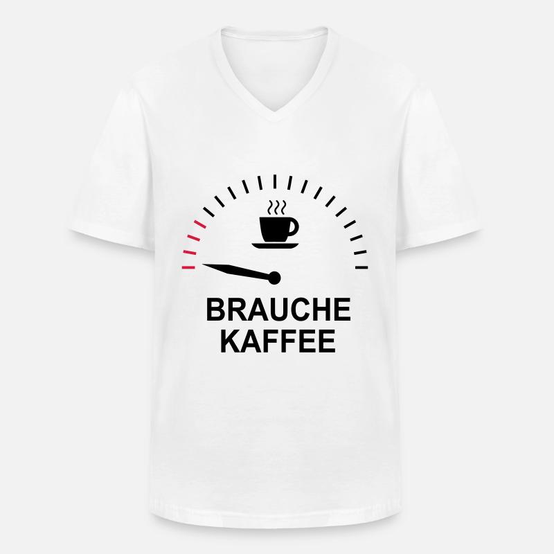 Kaffee - Männer-T-Shirt mit V-Ausschnitt - Weiß