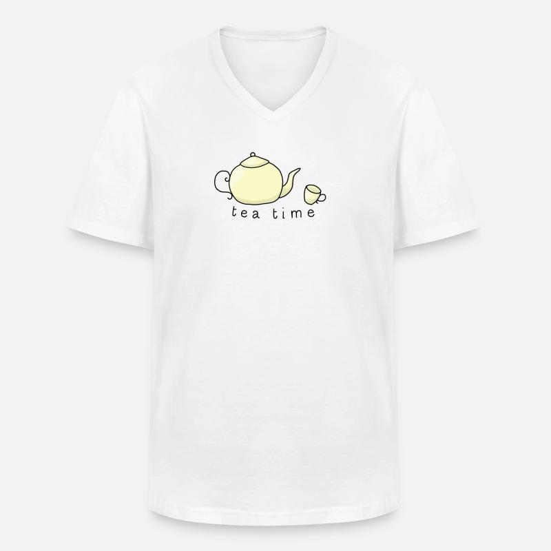 tea time - Männer-T-Shirt mit V-Ausschnitt - Weiß