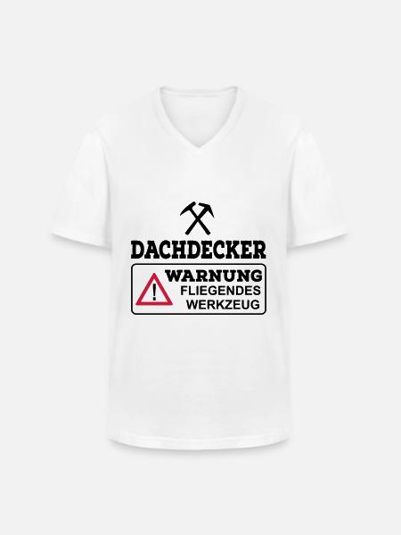 Dachdecker - Männer-T-Shirt mit V-Ausschnitt - Weiß