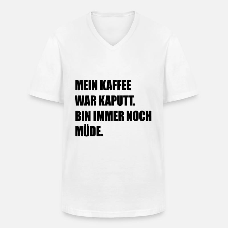 Kaffee - Männer-T-Shirt mit V-Ausschnitt - Weiß