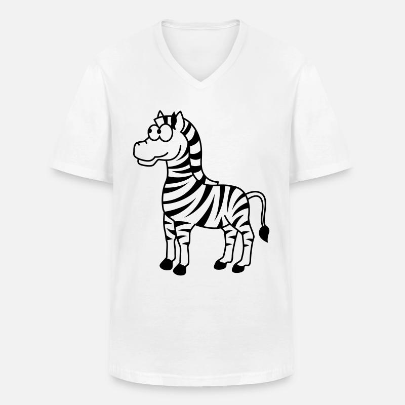 Zebra Comic Tier - Männer-T-Shirt mit V-Ausschnitt - Weiß