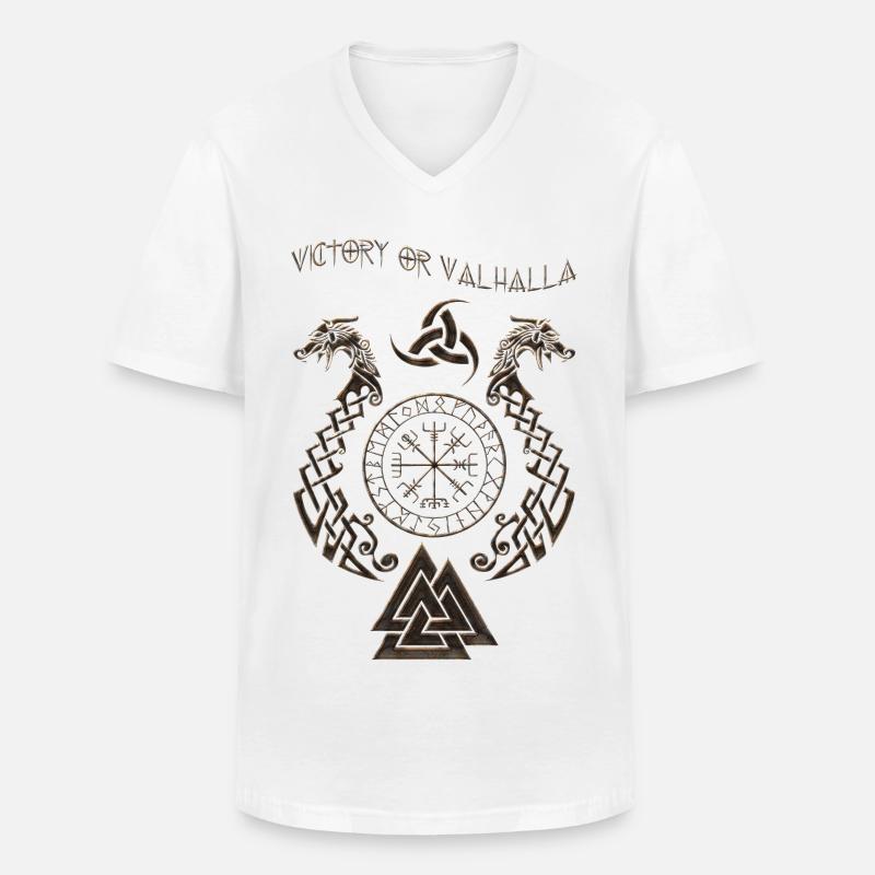 Wikinger-Symbol - Männer-T-Shirt mit V-Ausschnitt - Weiß
