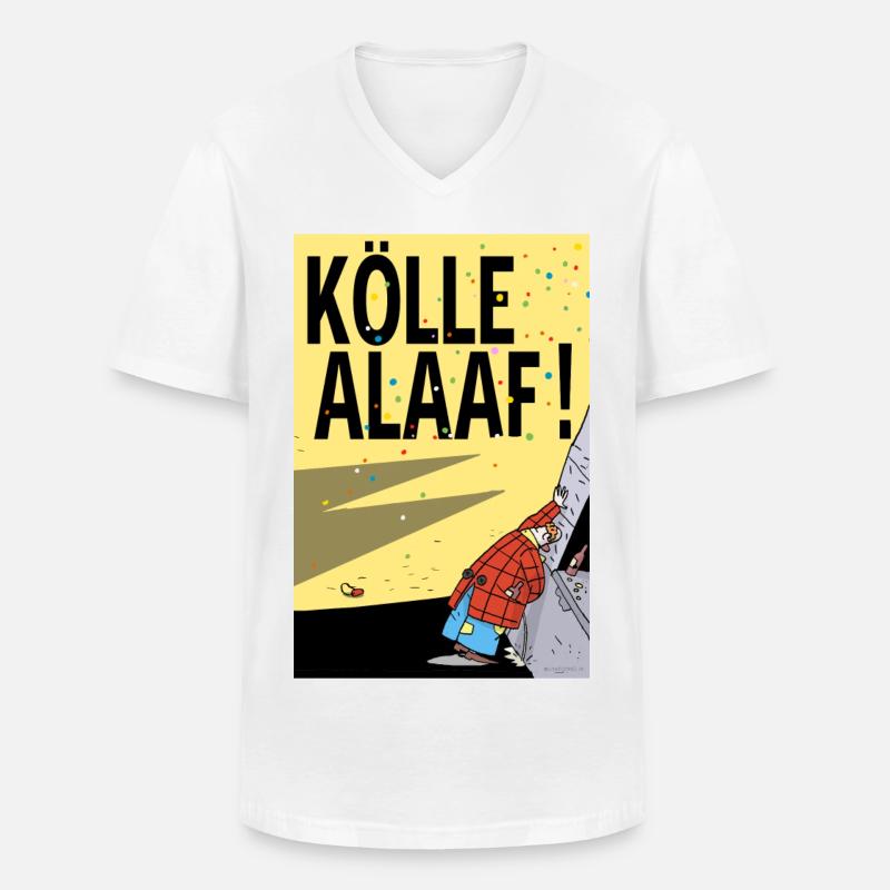 Köln Karneval Alaaf Cartoon - Männer-T-Shirt mit V-Ausschnitt - Weiß