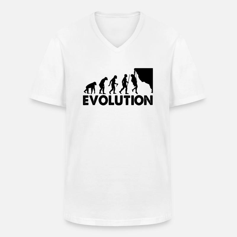 Klettern Evolution Escalade - Männer-T-Shirt mit V-Ausschnitt - Weiß