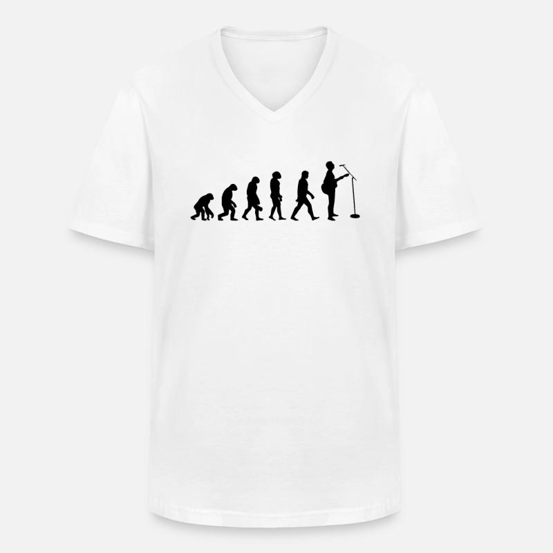 Evolution der Gitarre - Männer-T-Shirt mit V-Ausschnitt - Weiß